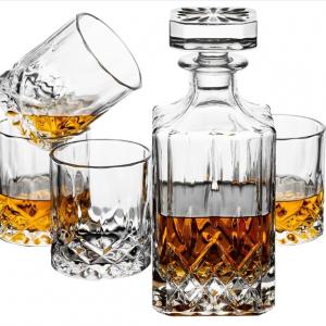 Whiskey Decanter Set with 4 Glasses in Gift Box whiskey decanter set Birthday Gifts